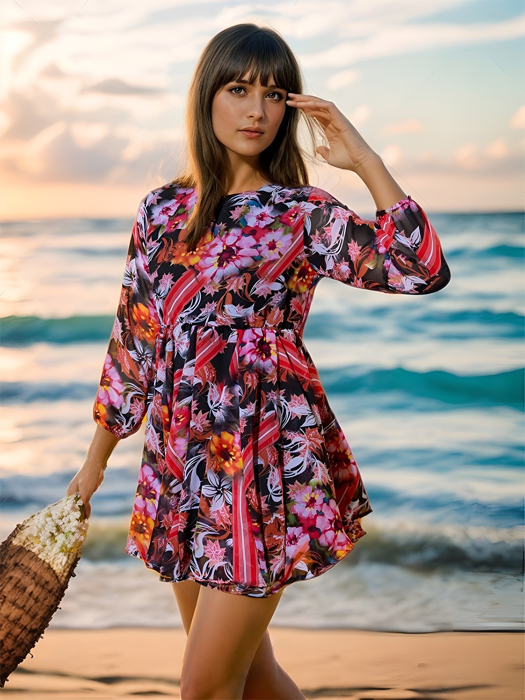 

Stylecast X Hersheinbox Floral Print A-Line Mini Dress, Multi