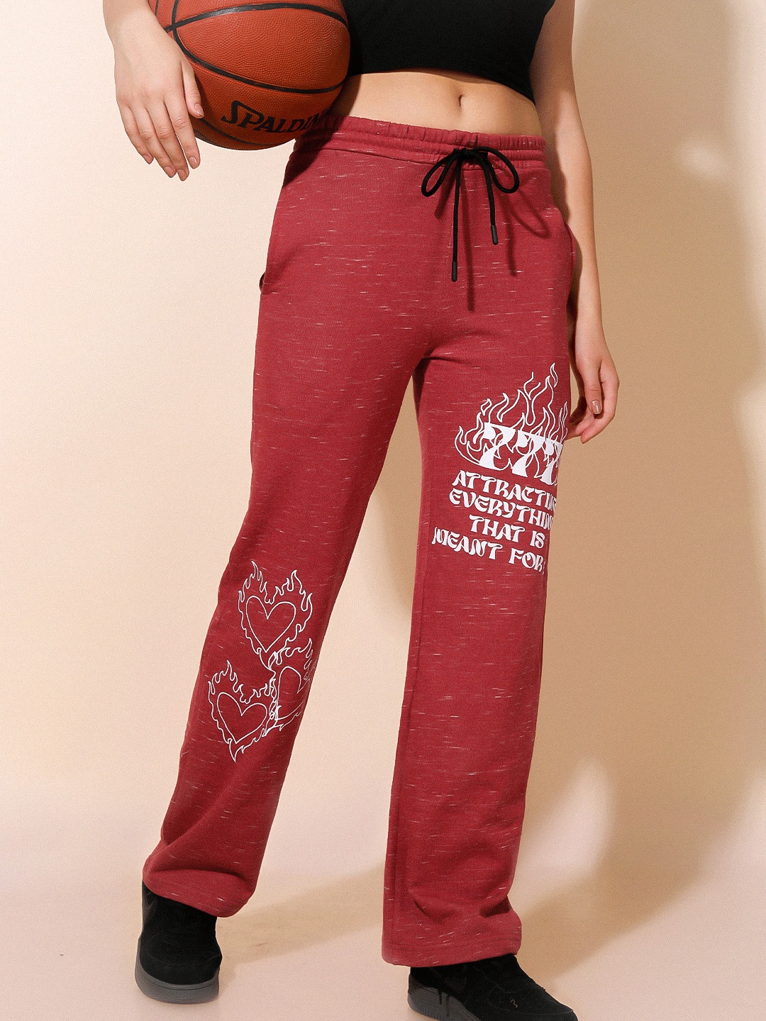 

Stylecast X Hersheinbox Women Printed Track Pants, Red