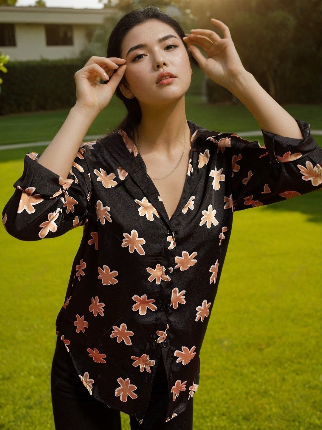 

Stylecast X Hersheinbox Floral Printed Casual Shirt, Brown