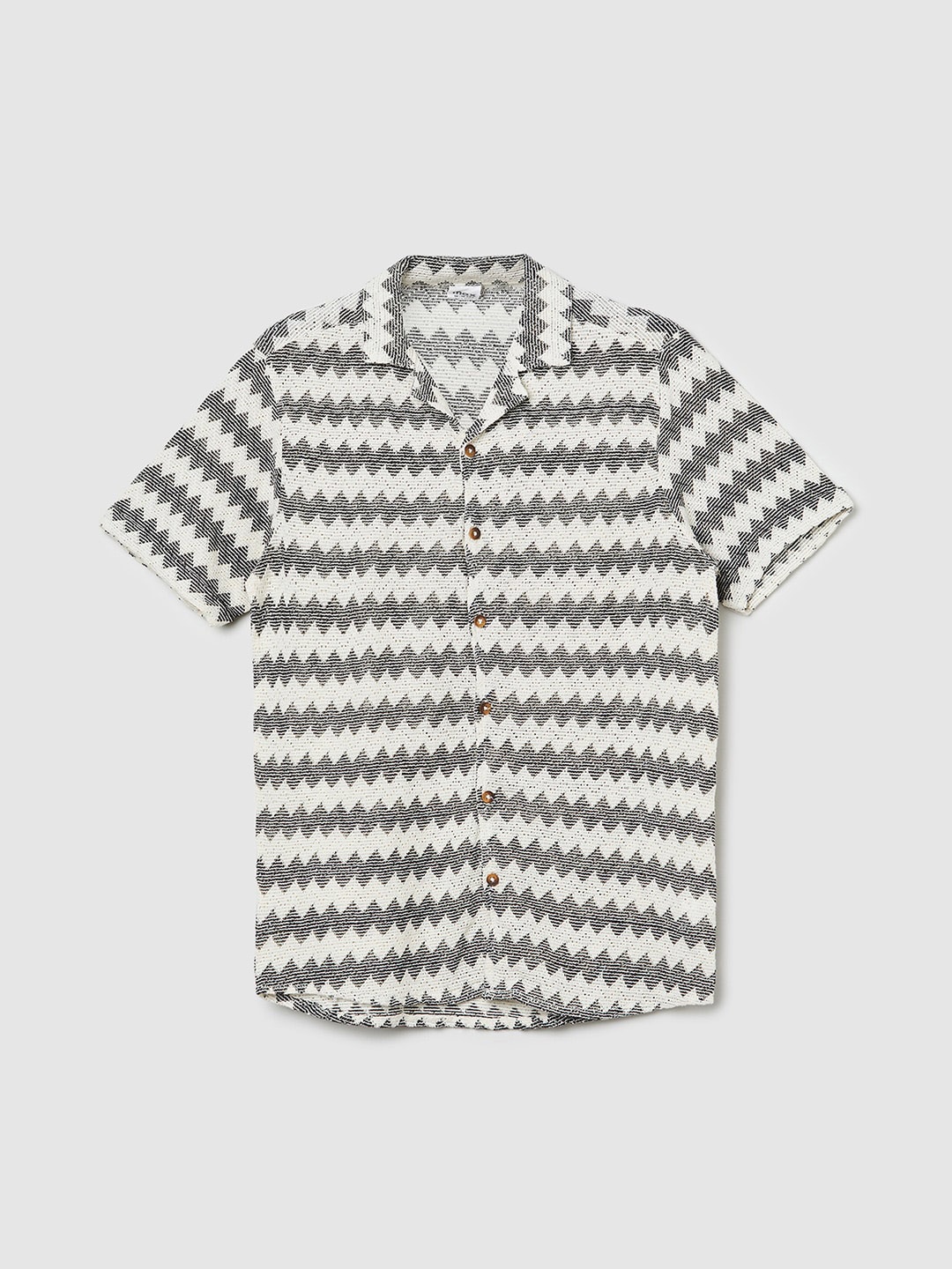 

max Boys Self Design Cotton Casual Shirt, Black