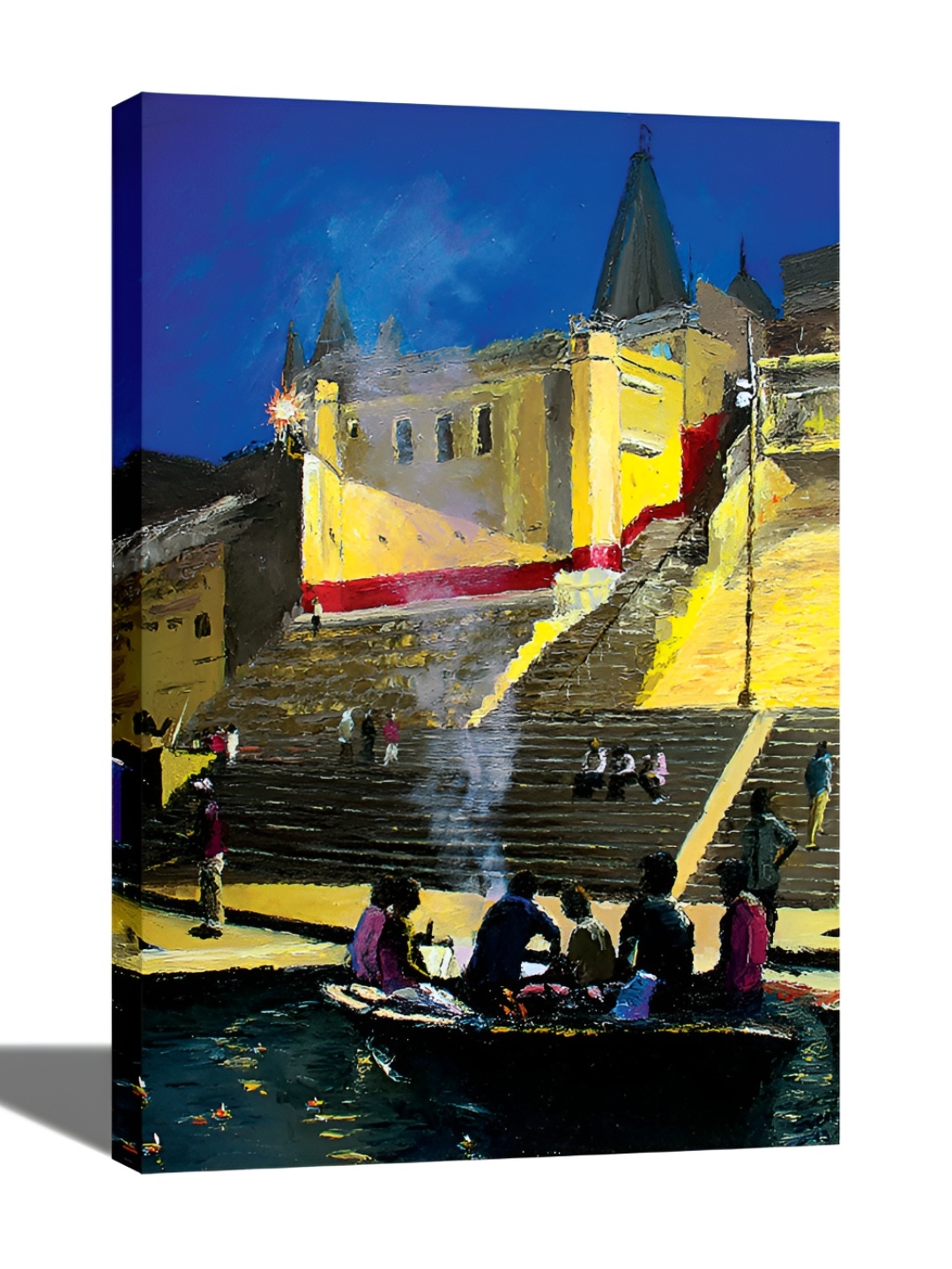 

Tamatina Yellow & Blue At the Ghats of Ganga Printed Wall Art