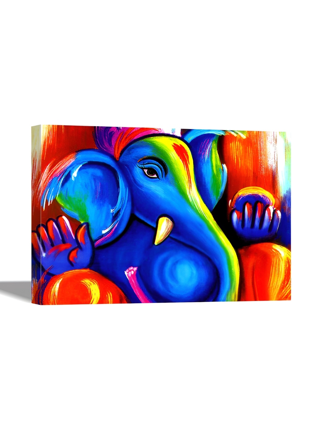 

Tamatina Blue & Red Divine Ganesha Religious Printed Wall Art