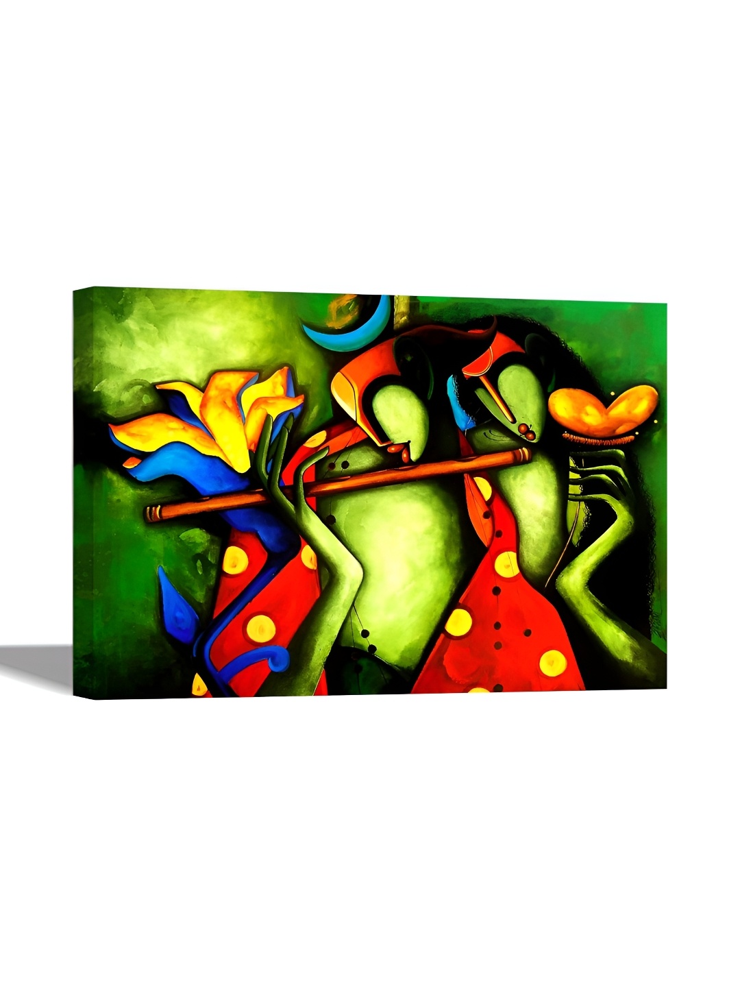 

Tamatina Blue & Green Canvas Radha Krishna Painting Wall Art