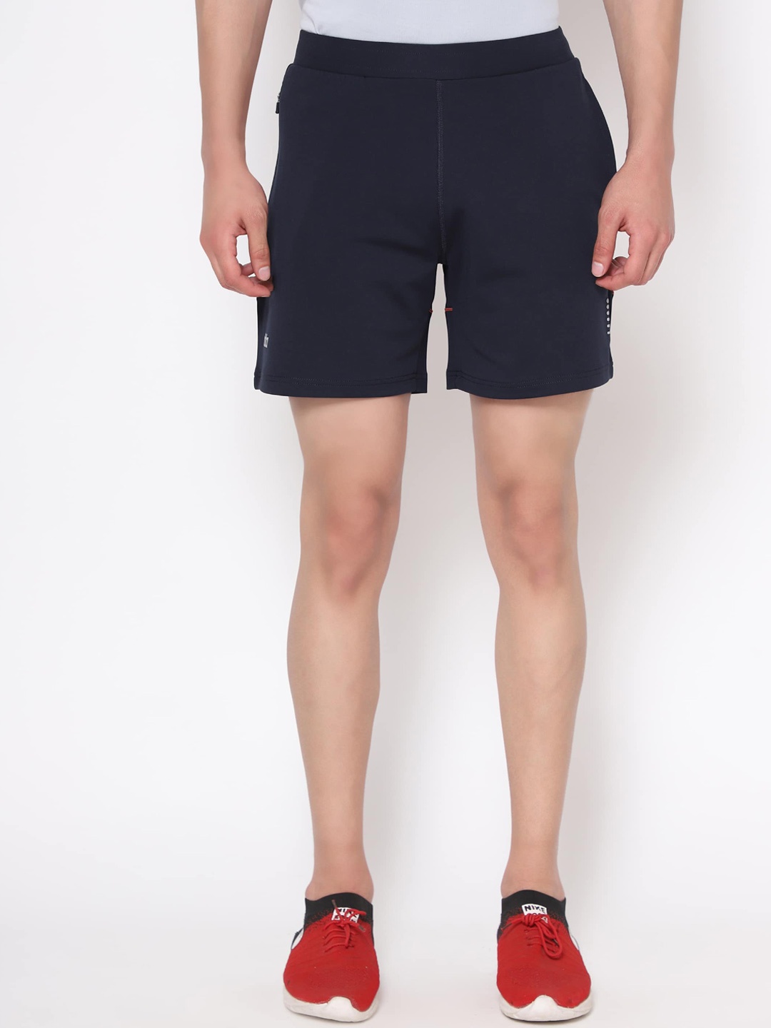 DIDA Men Mid-Rise Dri-Fit Sports Shorts, Navy blue