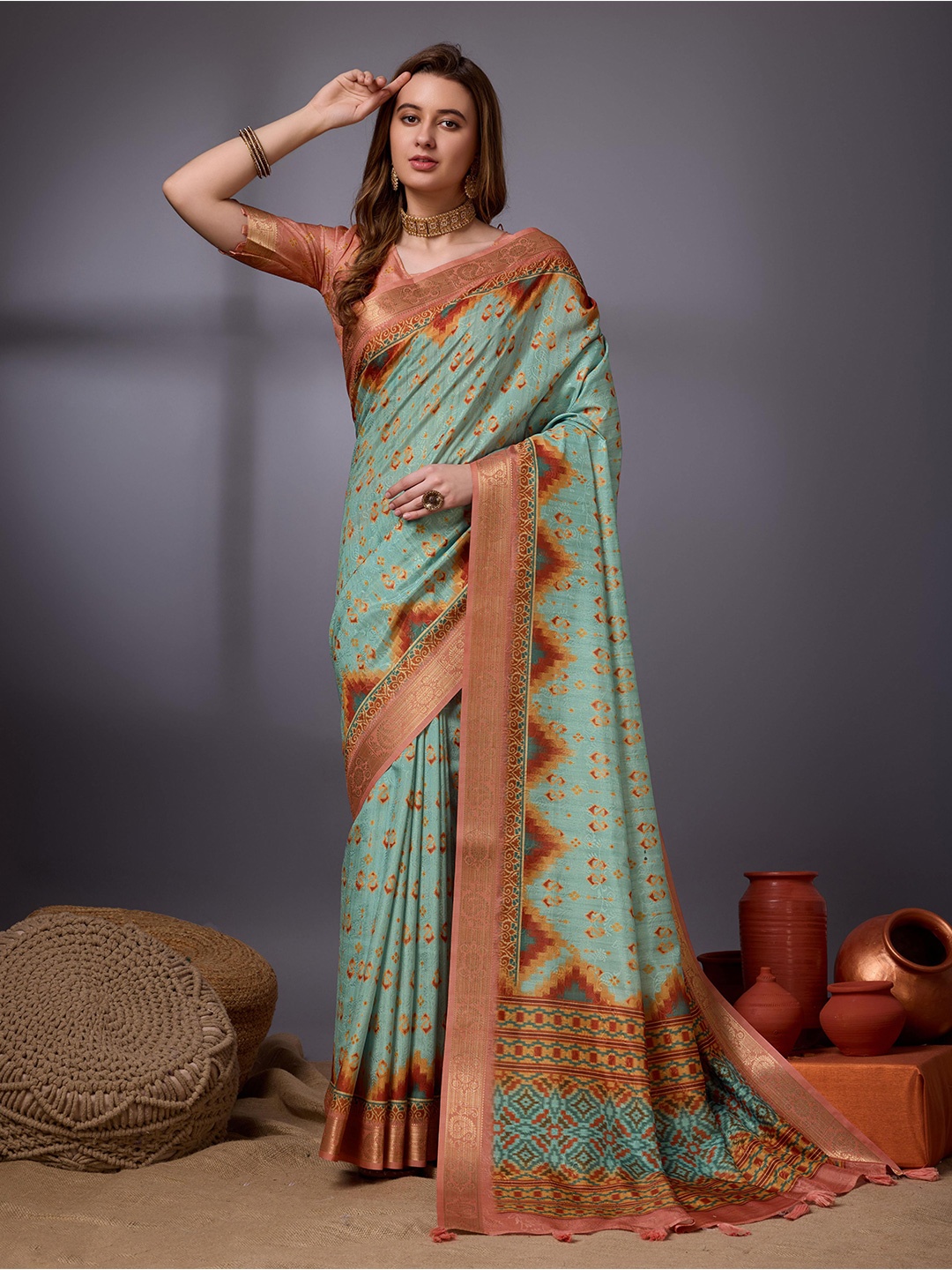 

Mitera Woven Design Zari Saree, Blue