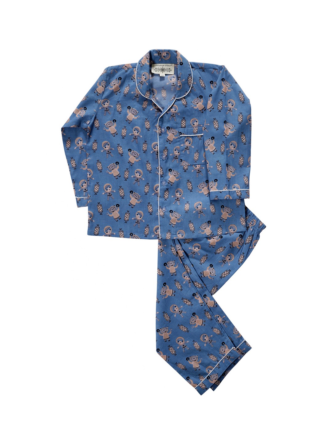 

HANDICRAFT PALACE Kids Printed Pure Cotton Night suit, Blue