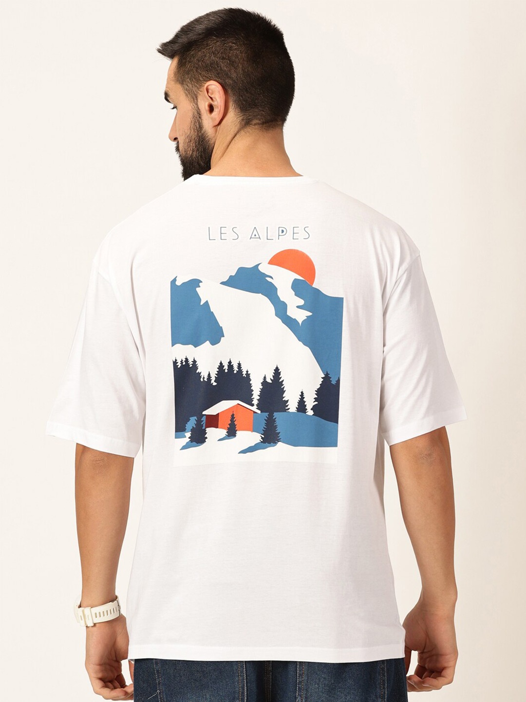 

Thomas Scott Graphic Printed Bio Finish Pure Cotton Oversized T-shirt, White