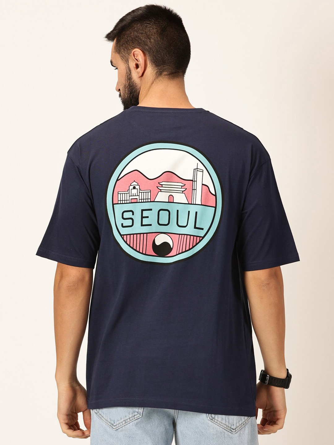 

Thomas Scott Round Neck Typography Bio Finish T-shirt, Navy blue