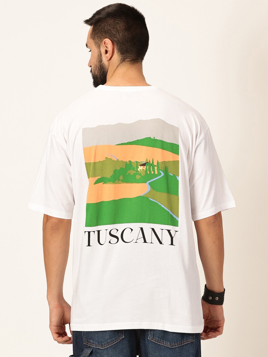 

Thomas Scott Graphic Printed Bio Finish Pure Cotton Oversized T-shirt, White