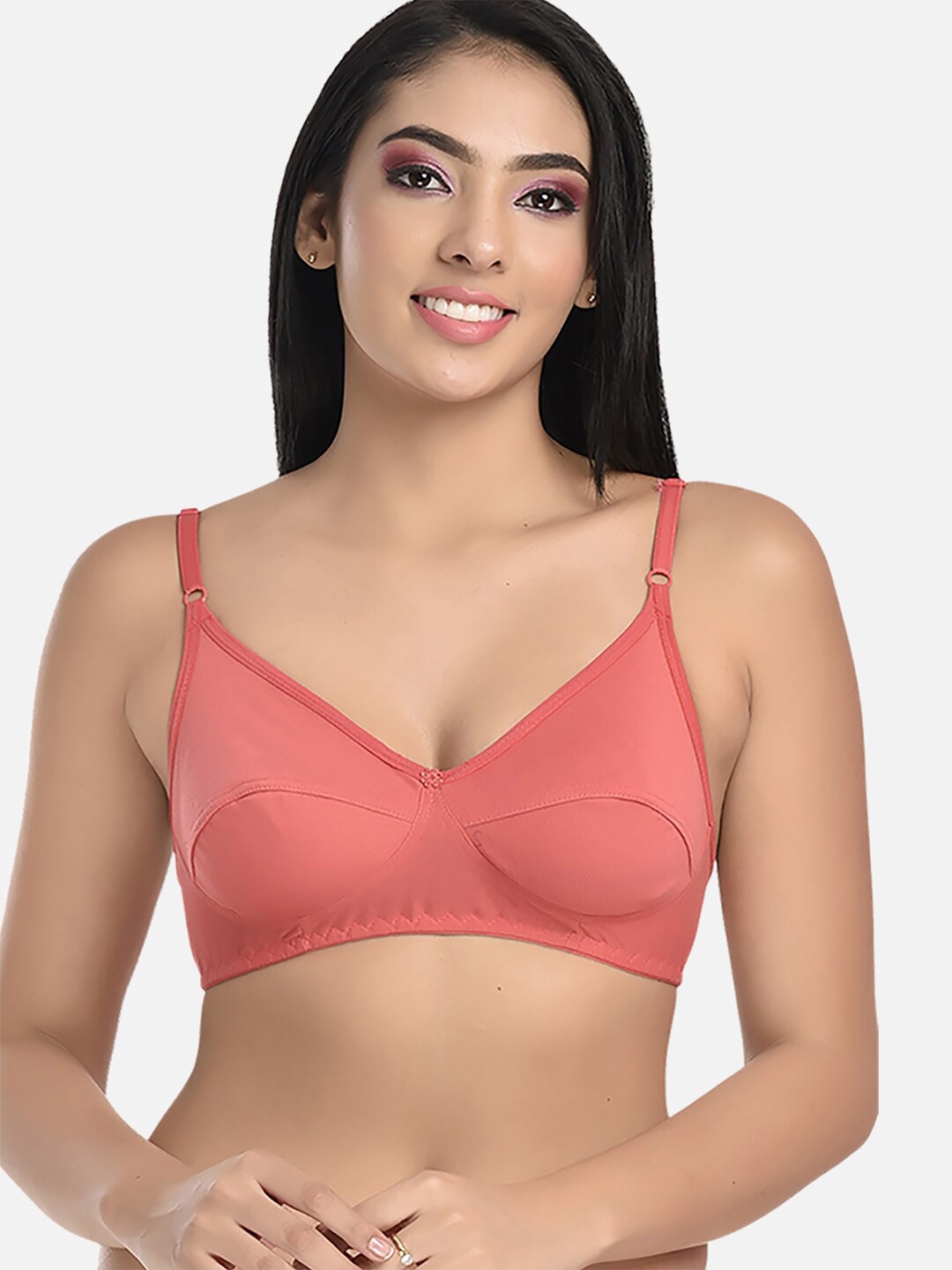 

StyFun Medium Coverage Non Padded Everyday Bra With All Day Comfort, Pink