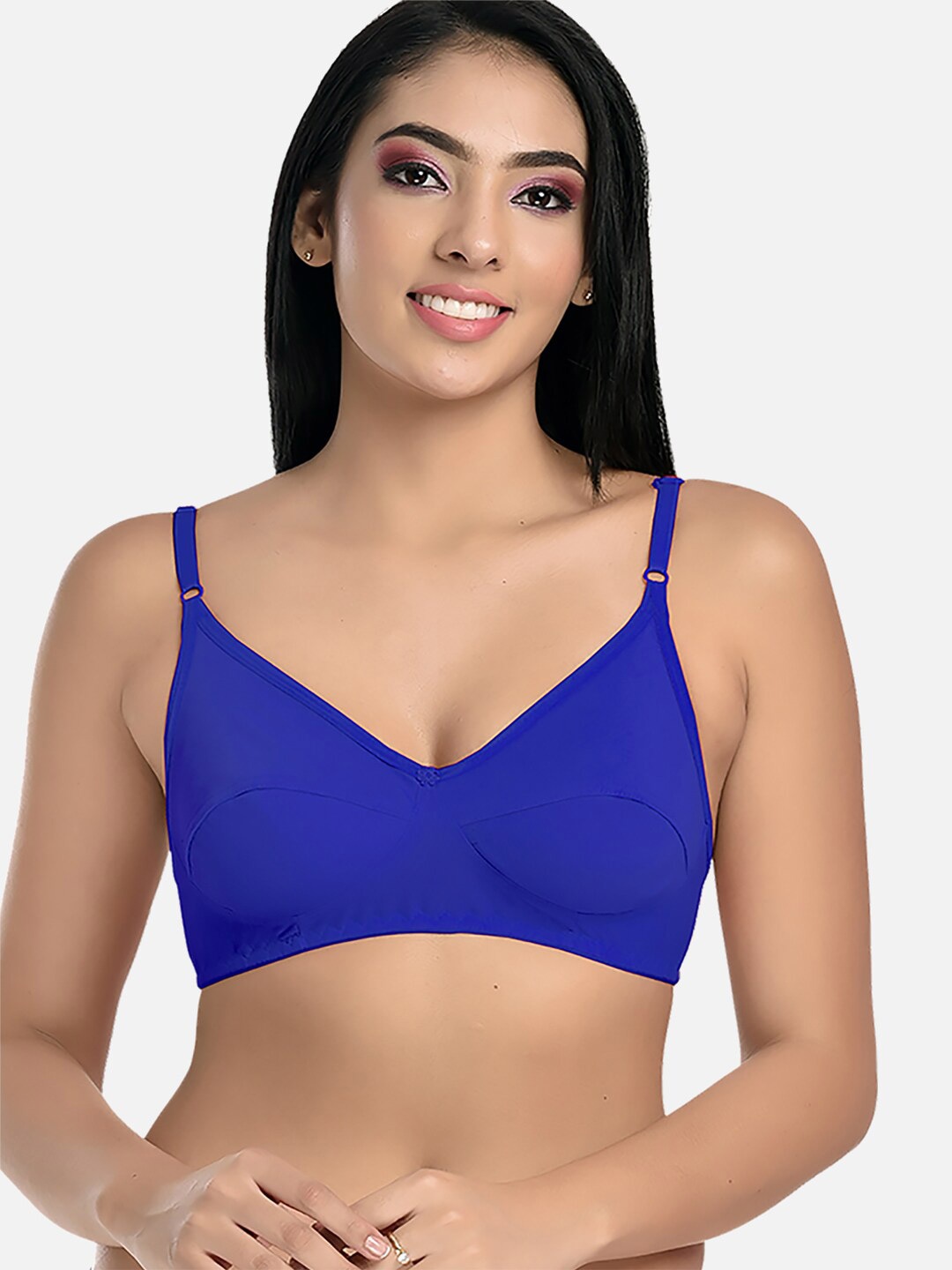 

StyFun Medium Coverage Non Padded Everyday Bra With All Day Comfort, Blue