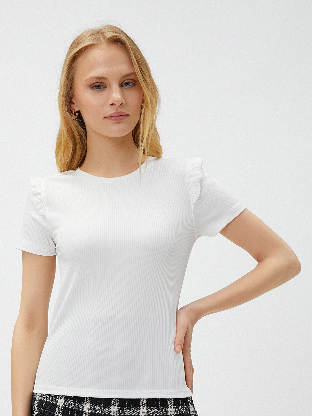 

Koton Striped Round Neck T-shirt, White