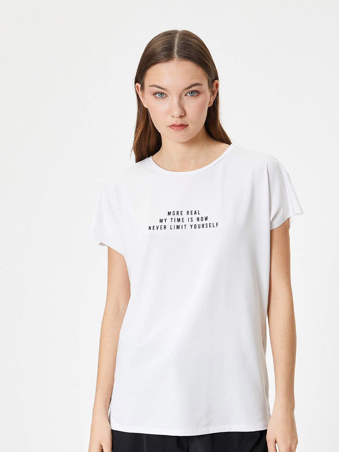 

Koton Typography Round Neck Short Sleeves T-shirt, White