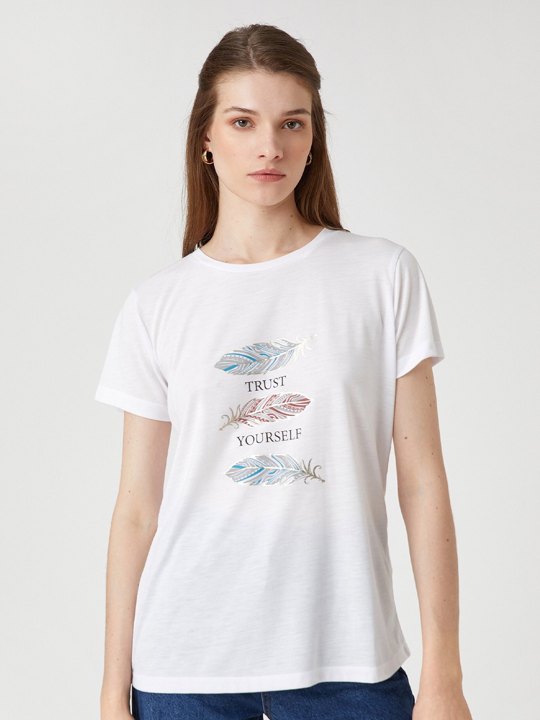 

Koton Typography Printed T-shirt, Off white