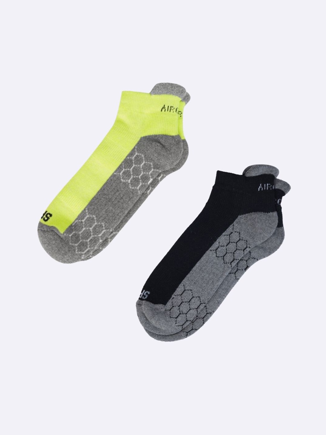 

AIR GARB Unisex Pack Of 2 Anti-Bacterial Ankle-Length Socks, Fluorescent green