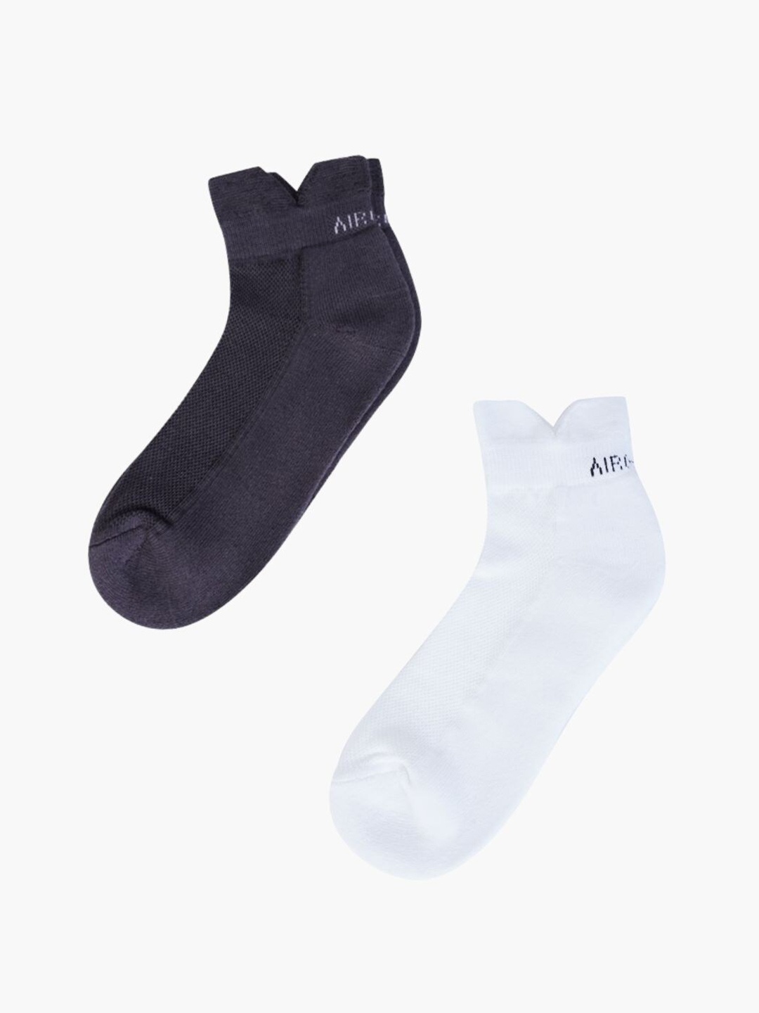 AIR GARB Pack Of 2 Anti-Bacterial Ankle Length Socks, Grey