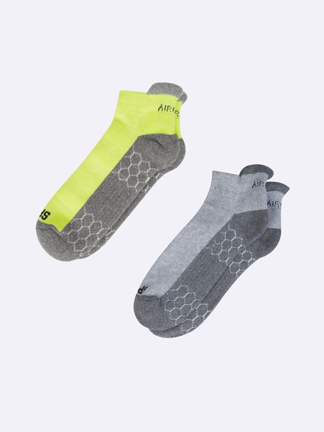 

AIR GARB Pack Of 2 Anti Bacterial Ankle-Length Sports Socks, Fluorescent green