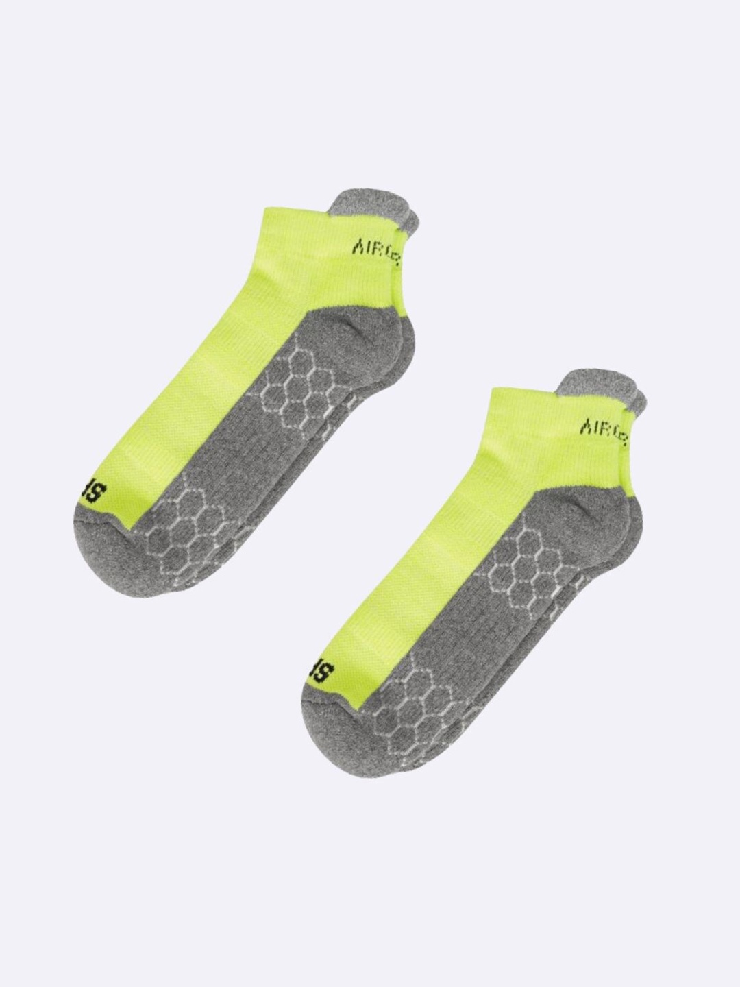 

AIR GARB Unisex Pack Of 2 Anti-Bacterial Ankle-Length Socks, Fluorescent green