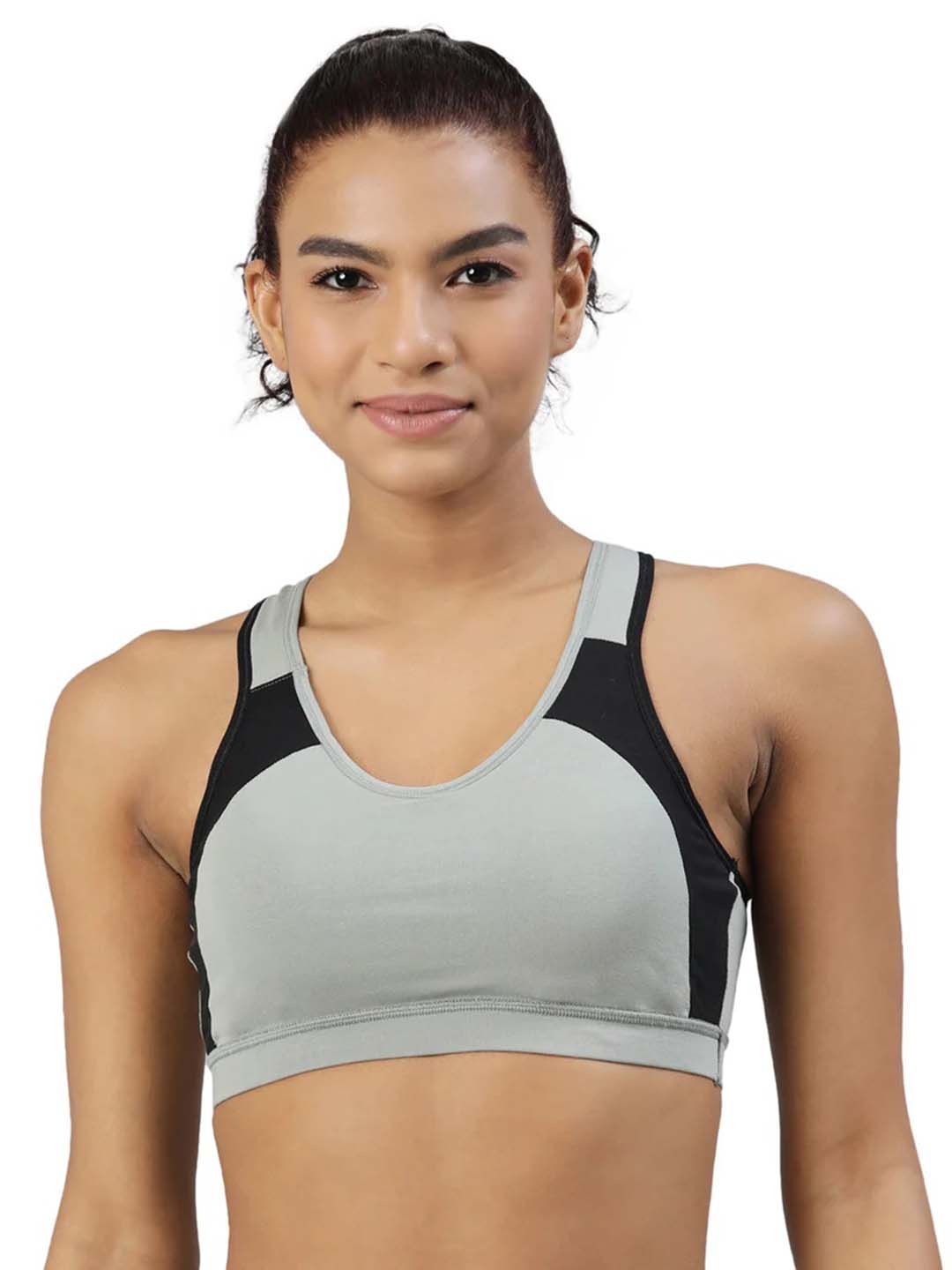 

BLOSSOM Non Padded and Racer Back Dry Fit Cotton Workout Bra With All Day Comfort, Green