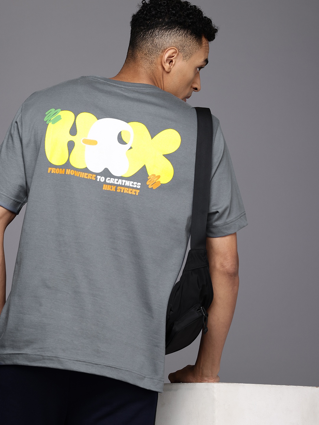 

HRX by Hrithik Roshan Men Graphic Printed Bio Finish T-shirt, Grey