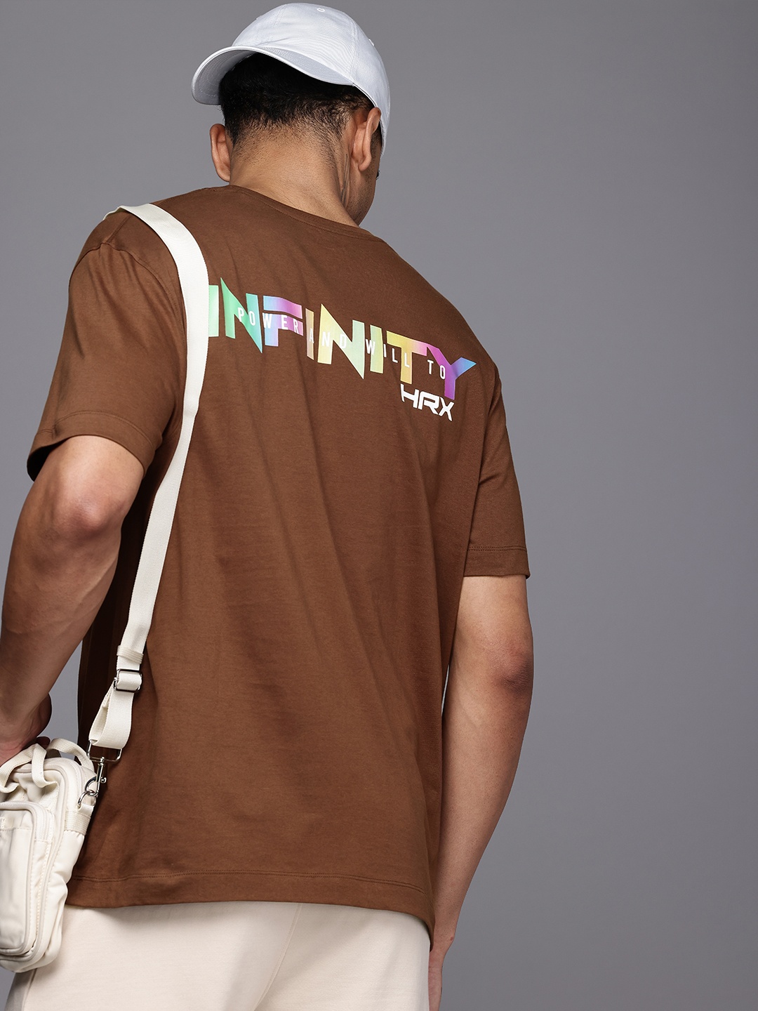 

HRX by Hrithik Roshan Men Typography Printed Bio Finish Oversized T-shirt, Brown