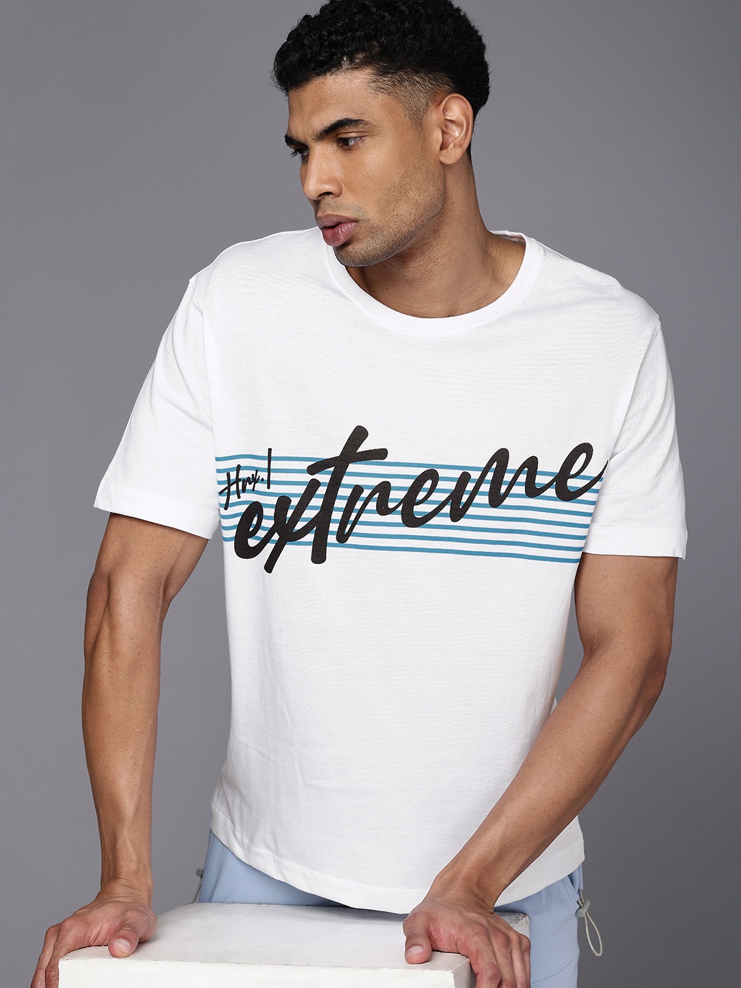 

HRX by Hrithik Roshan Men Typography Printed Bio Finish Oversized T-shirt, White