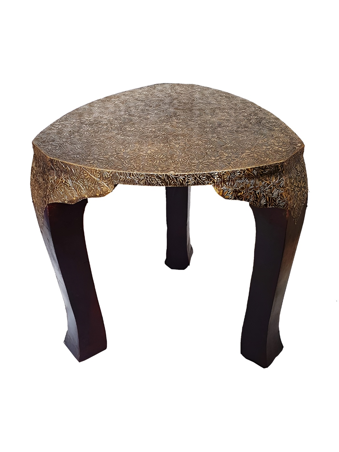 

RSN Brown & Yellow Textured Wood Ottoman