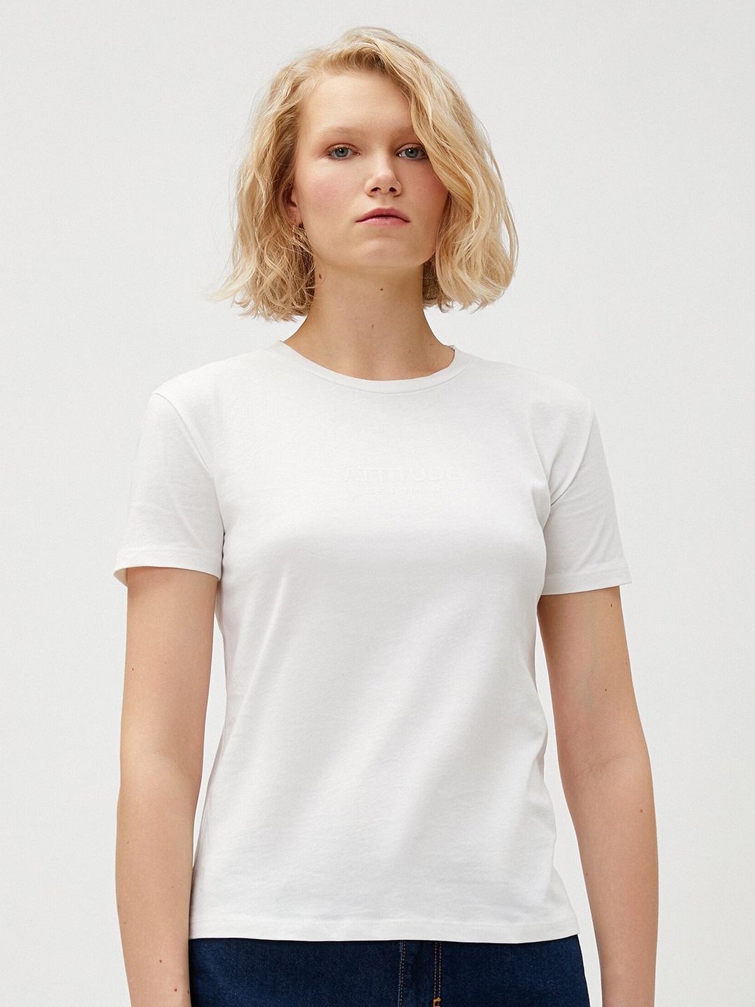 

Koton Round Neck Pure Cotton T-shirt, White