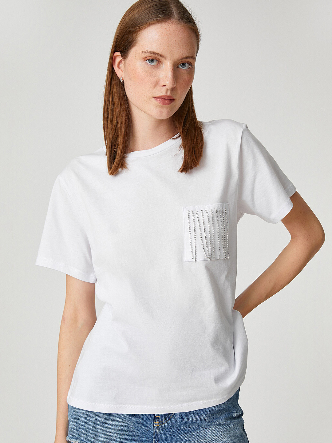 

Koton Round Neck Short Sleeves T-shirt, White