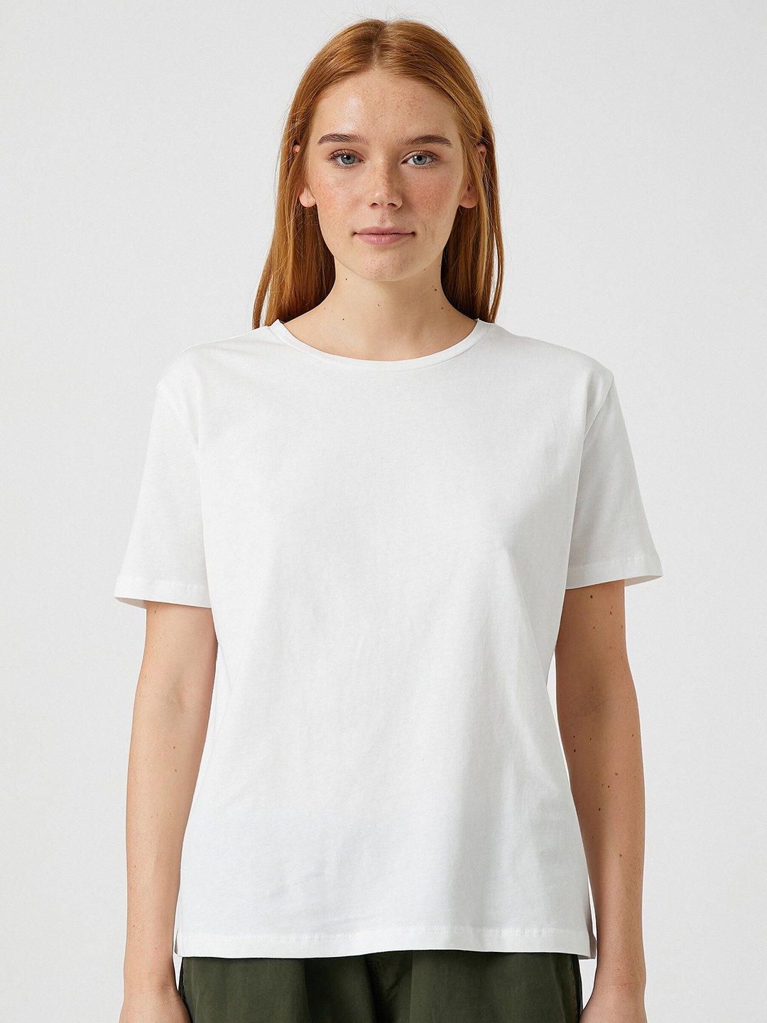 

Koton Round Neck Short Sleeves Cotton T-shirt, White