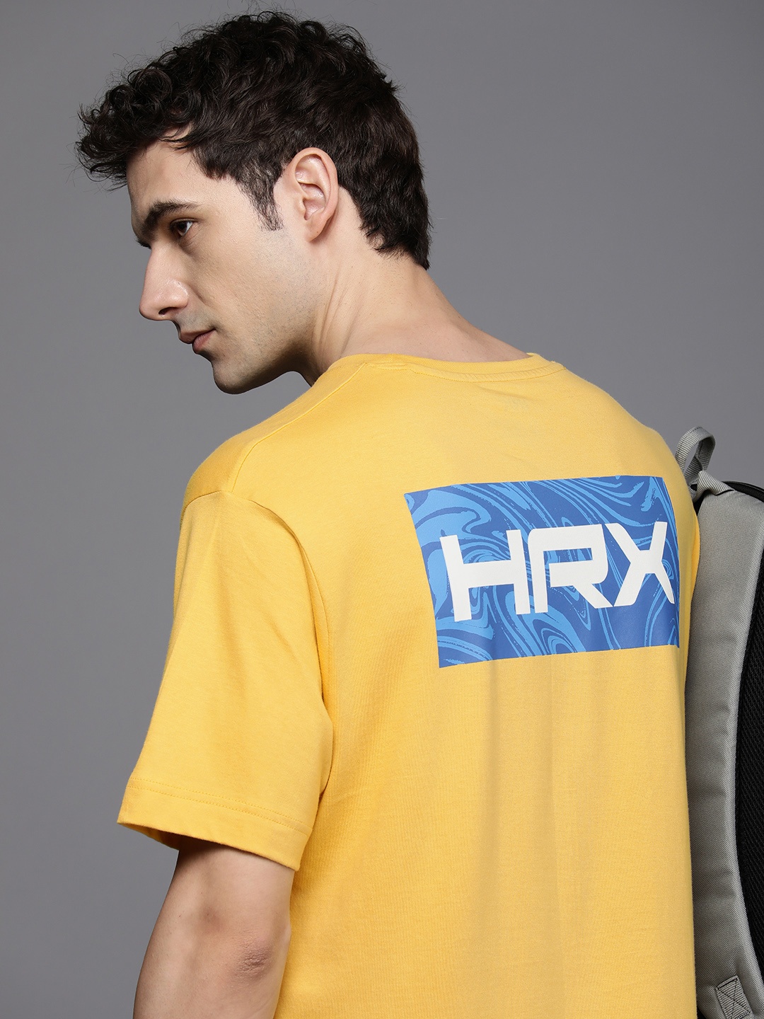 

HRX by Hrithik Roshan Men Graphic Printed Bio Finish Oversized T-shirt, Yellow