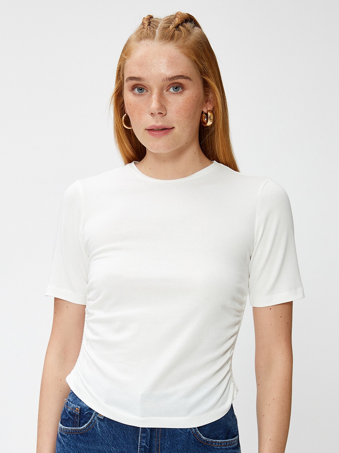

Koton Round Neck Short Sleeves T-shirt, White