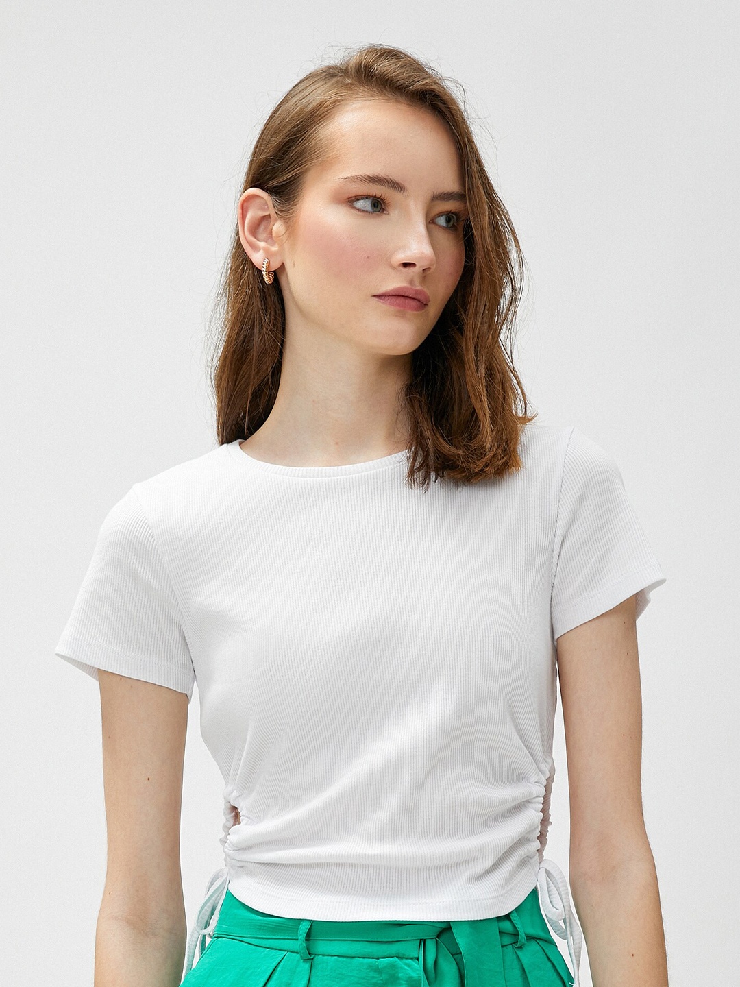 

Koton Round Neck Cotton T-shirt, White