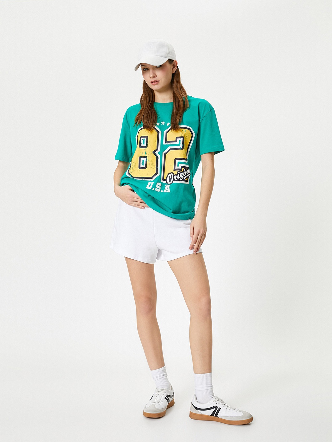 

Koton Typography Printed Cotton T-shirt, Green