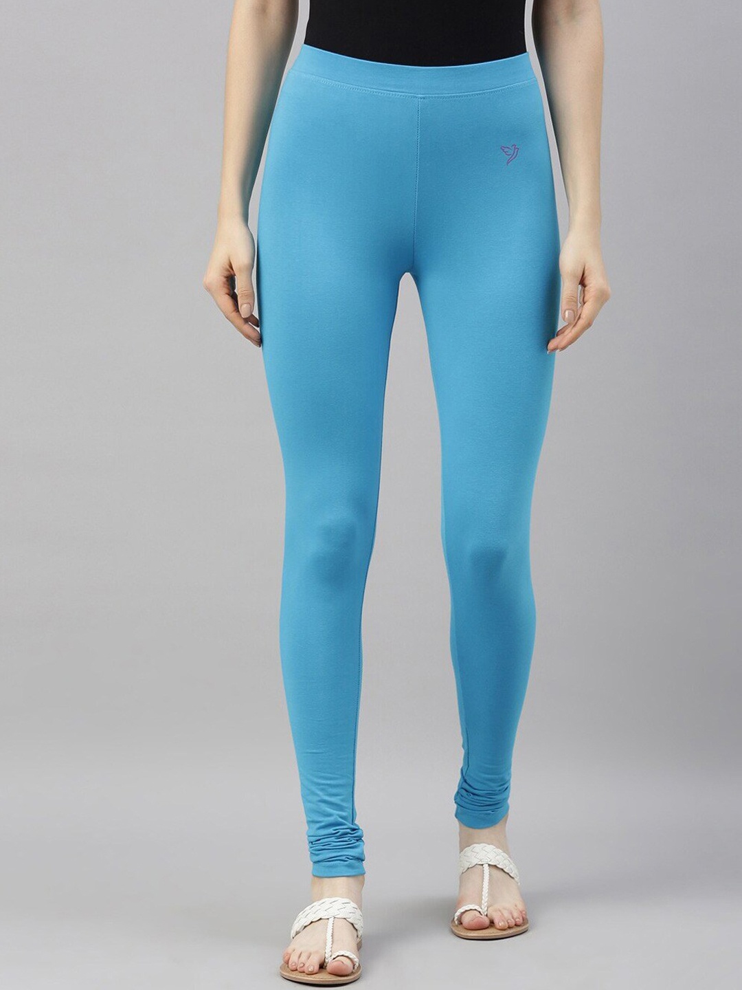

TWIN BIRDS Women Churidar Length Leggings, Turquoise blue