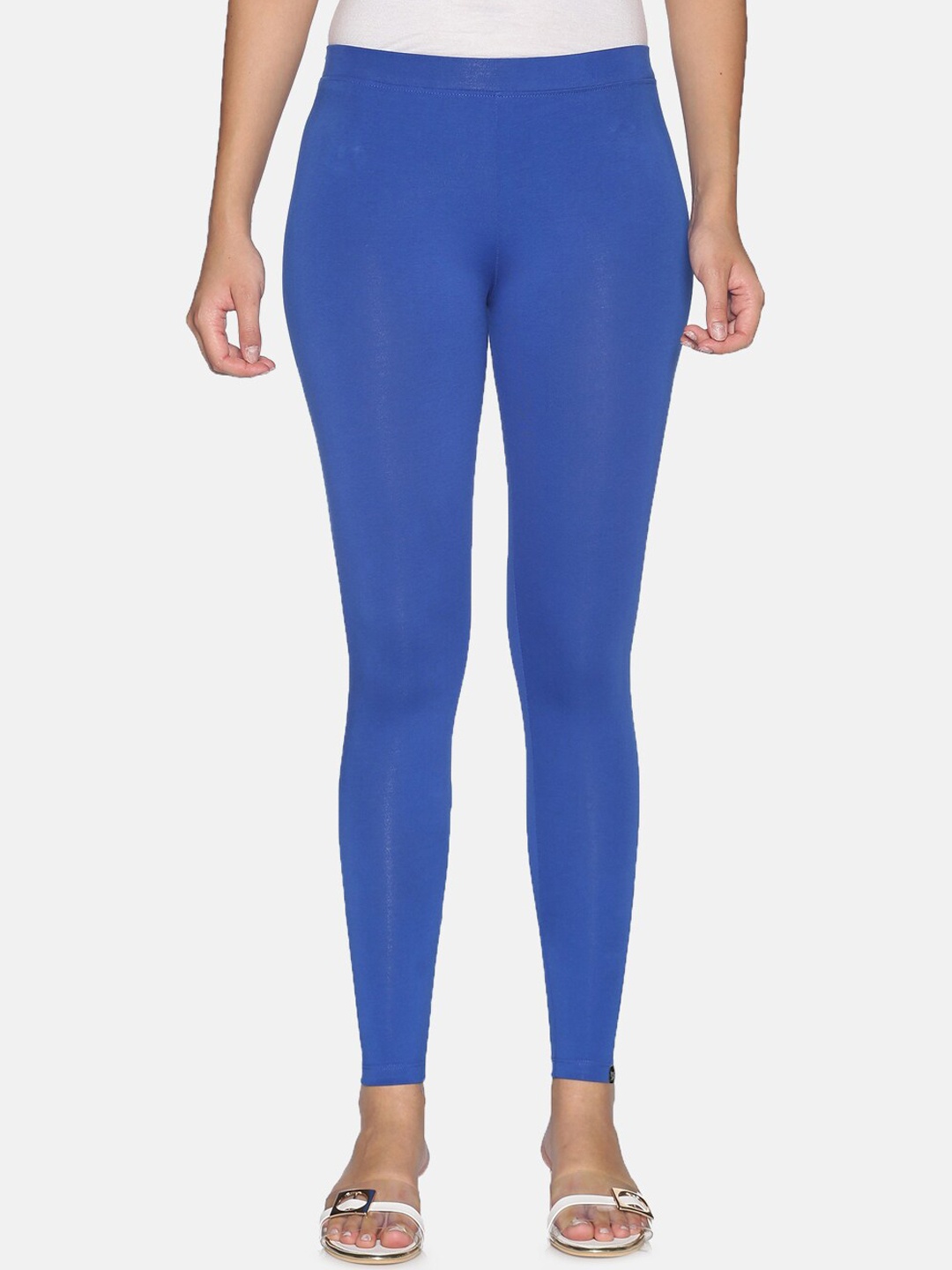

TWIN BIRDS Women Solid Super Stretch Cotton Ankle Length Leggings, Blue