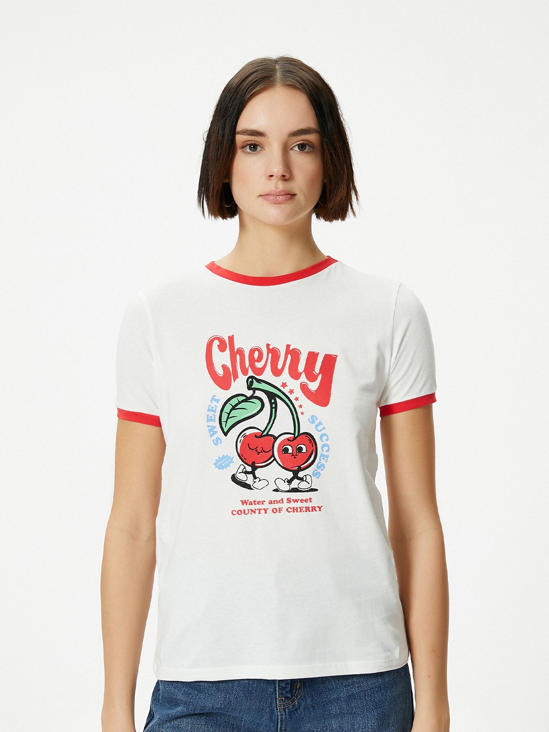 

Koton Graphic Printed Pure Cotton T-shirt, White