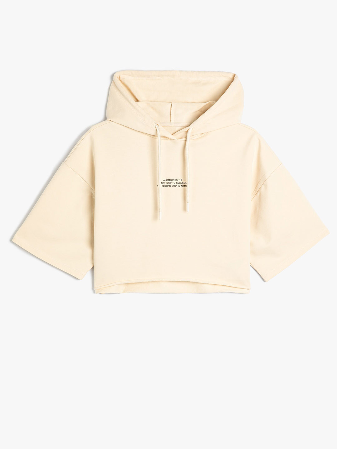 

Koton Women Hooded Pockets T-shirt, Beige
