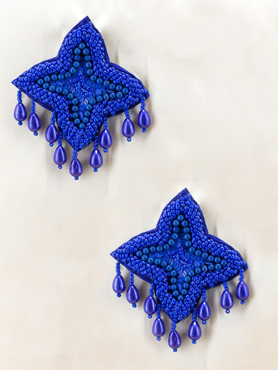 

PRIVIU Star Shaped Drop Earrings, Blue