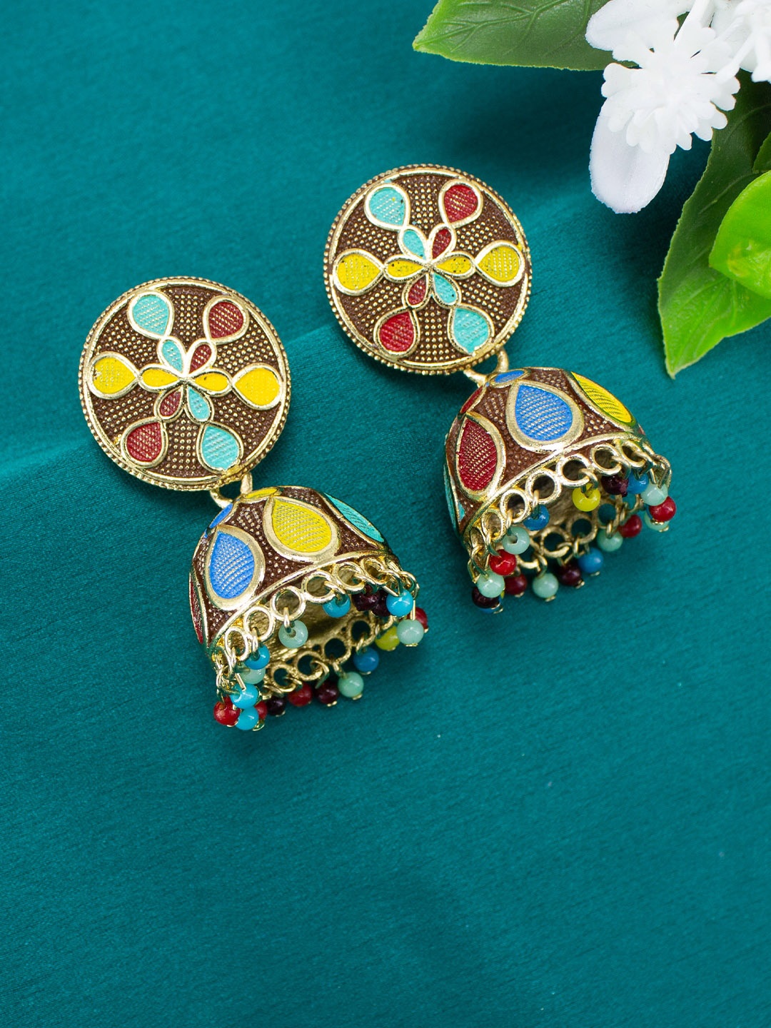 

PRIVIU Gold-Plated Dome Shaped Jhumkas