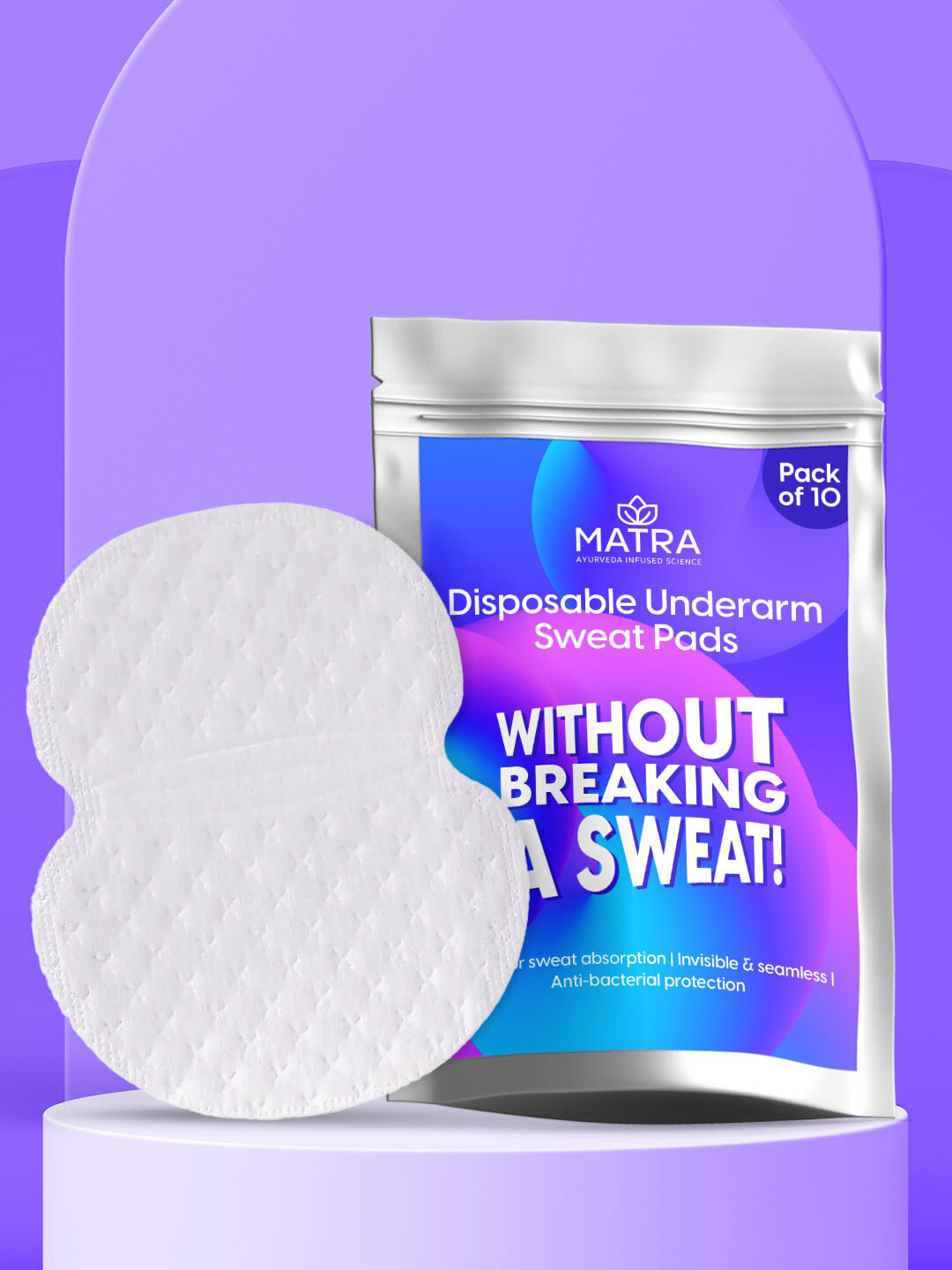 

MATRA Disposable Ultra Thin Underarm Sweat Pads - 10Pcs, White