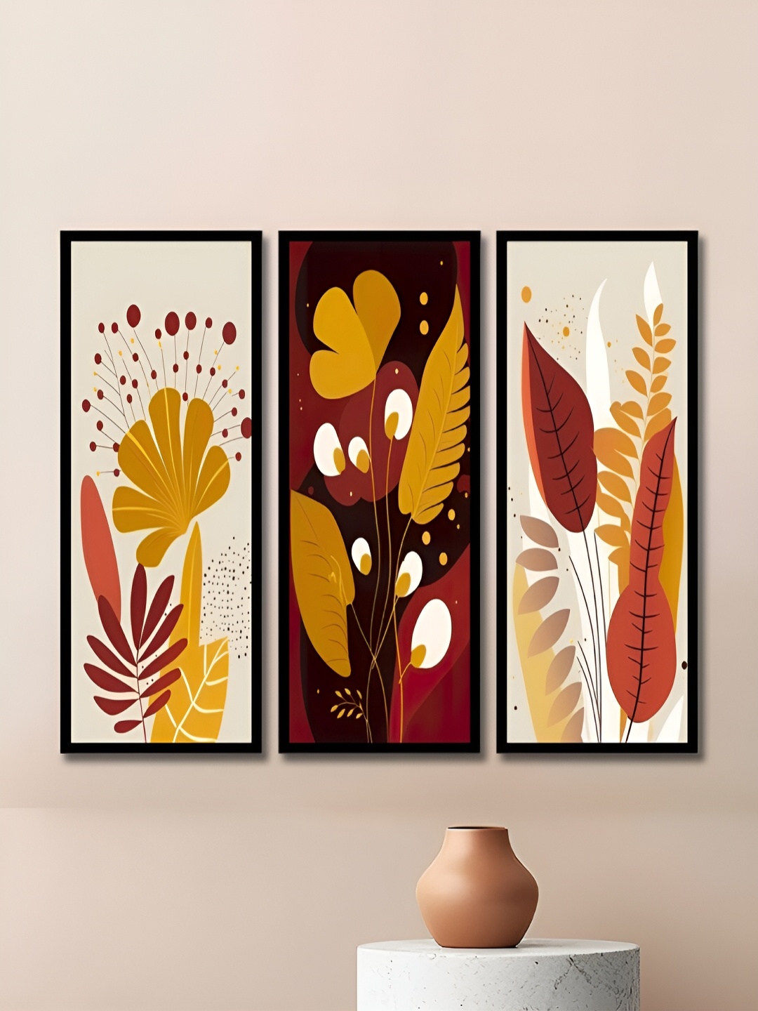 

WENS Black & White 3 Pieces Floral and Botanical Painting Wall Art