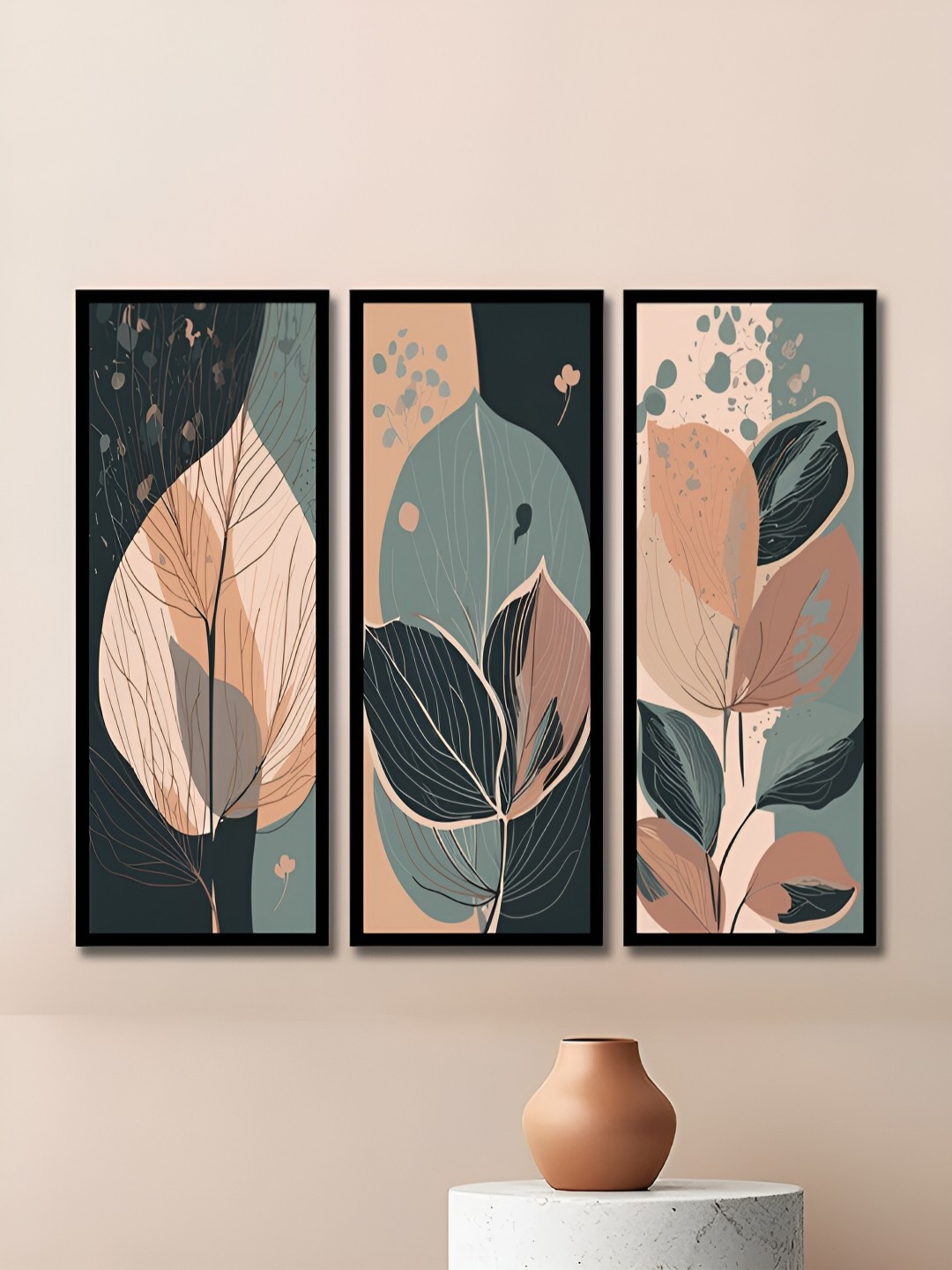 

WENS Black & Teal 3 Pieces Other Painting Wall Art