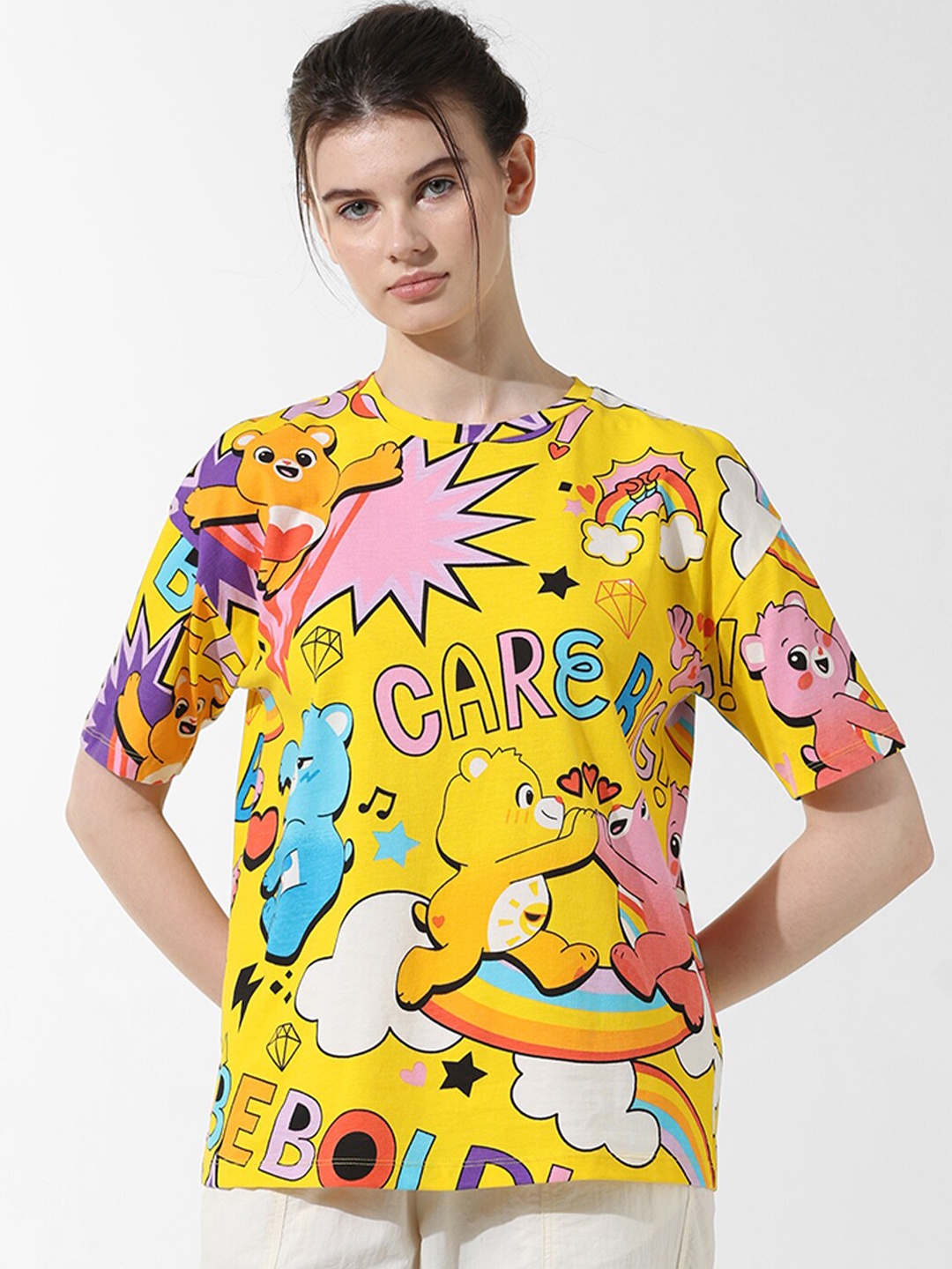 

ONLY Printed Oversized T-Shirt, Yellow