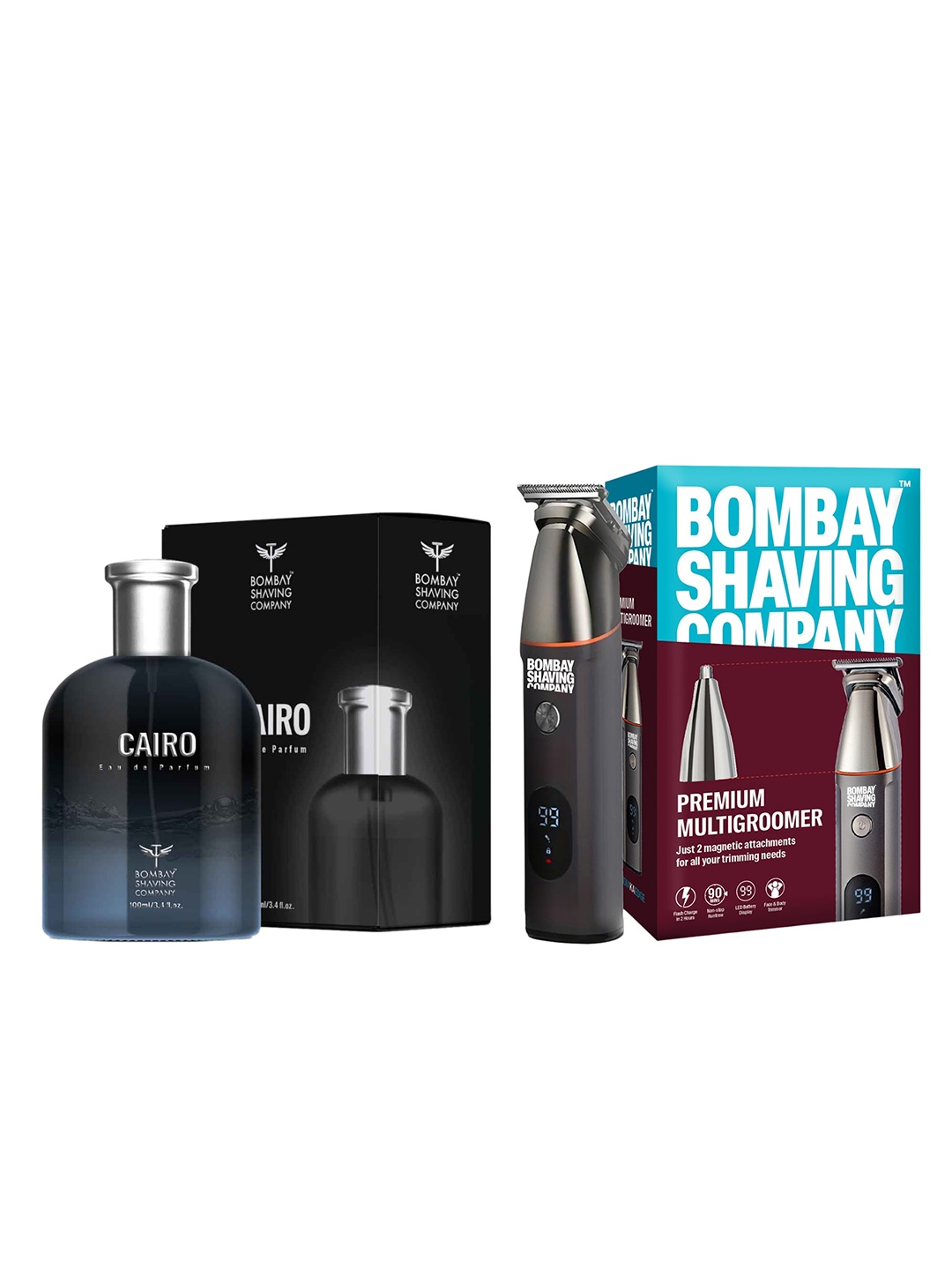 

Bombay Shaving Company Set of Cairo Eau De Parfum 100 ml + Premium Multigroomer Trimmer, Black