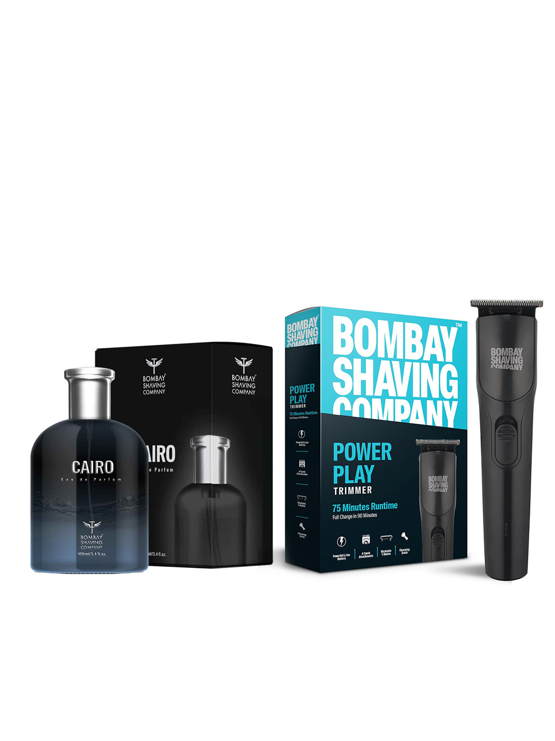 

Bombay Shaving Company Set of Cairo Eau De Parfum 100 ml + Power Play Trimmer, Black