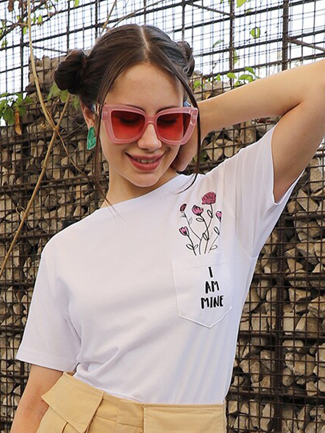 

PINACOLADA Floral Print Knitted Cotton Top, White