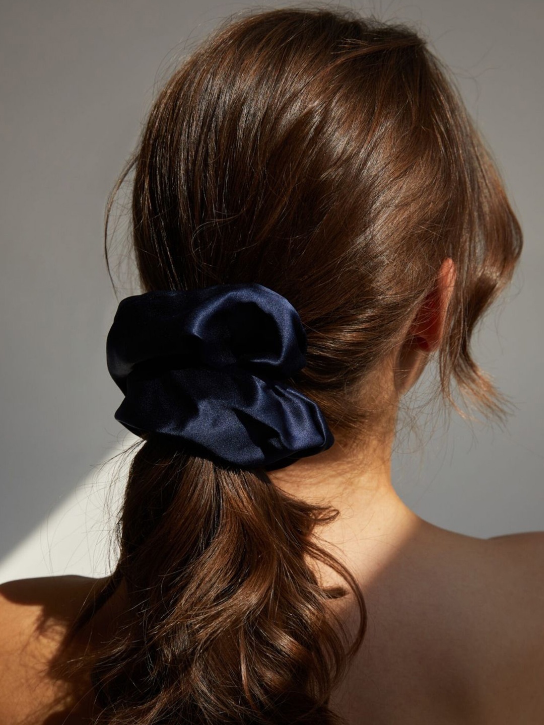 

Mueras Women Satin Silk Scrunchie XL, Navy blue