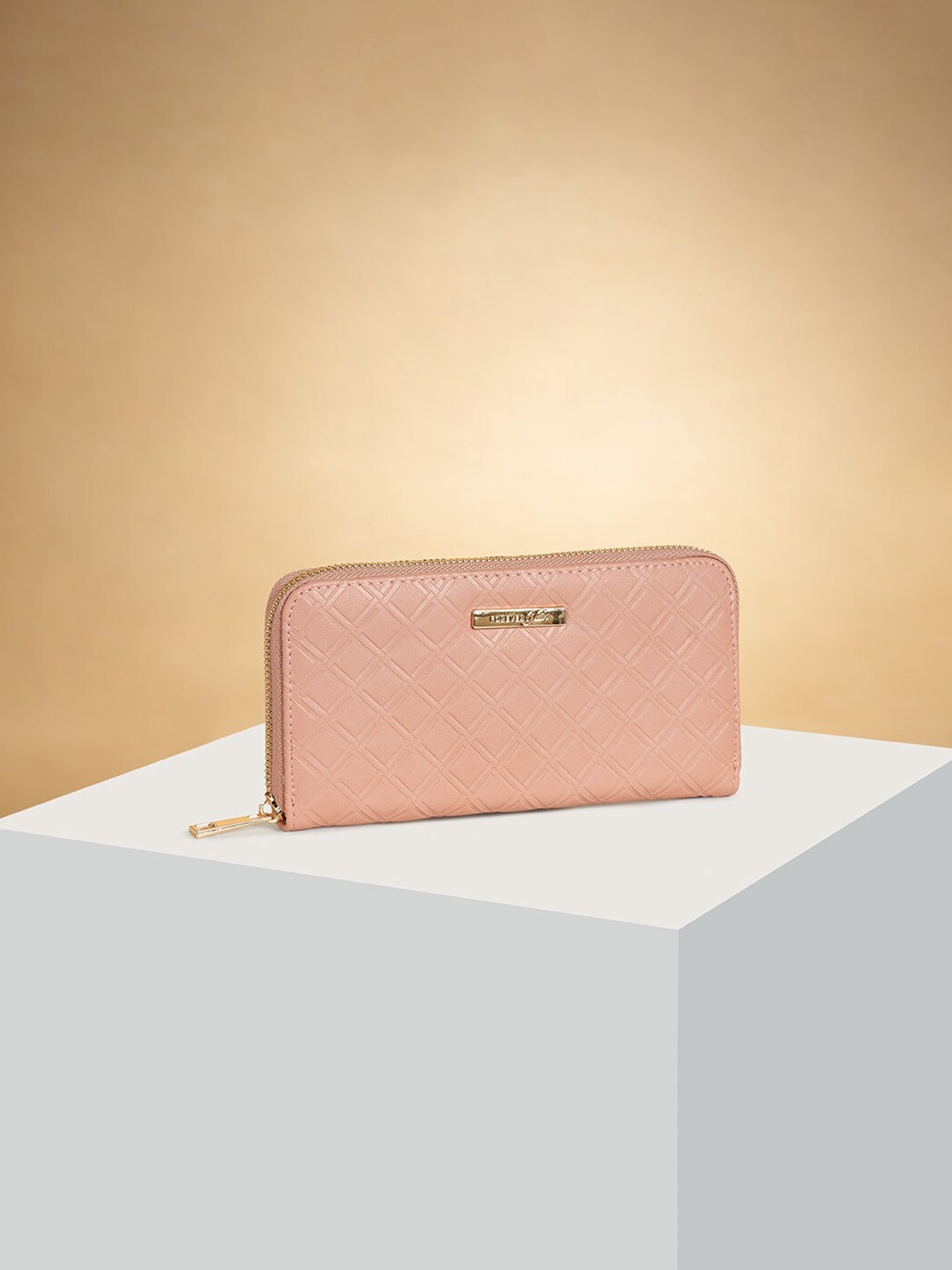 

Forever Glam by Pantaloons Women Textured Zip Around Wallet, Pink