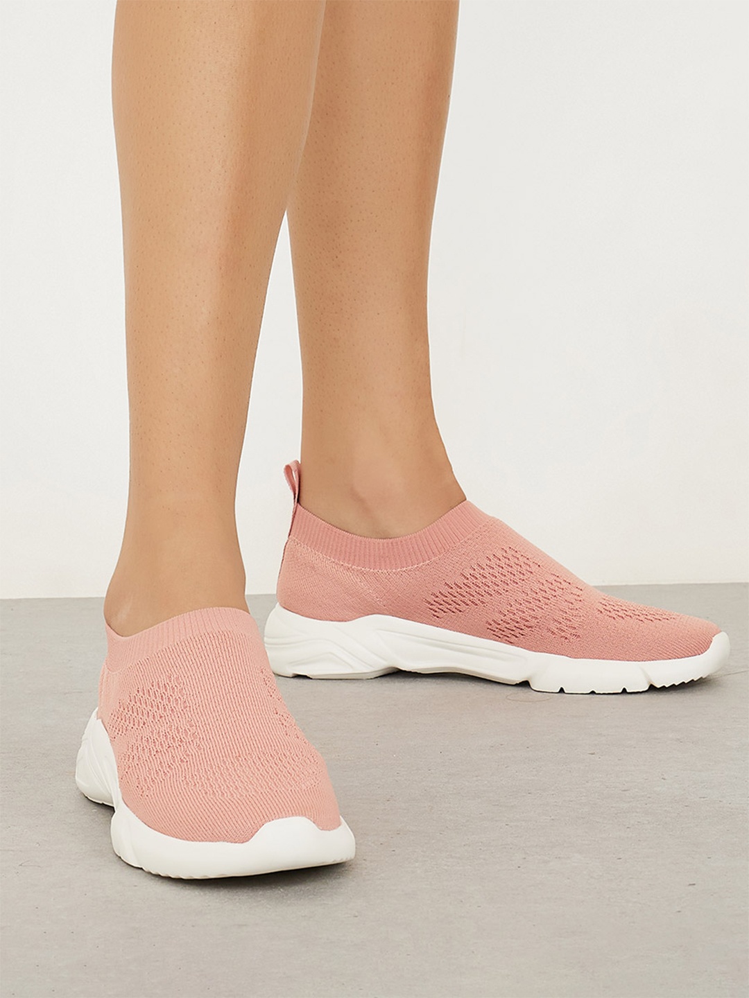 

Styli Women Mesh Walking Non Marking Sneakers, Pink